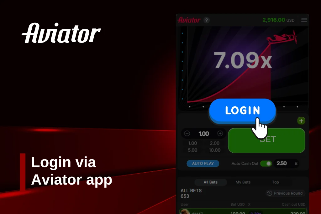 Login via Aviator app