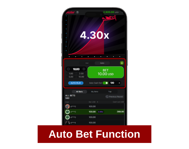Aviator Auto Bet Function