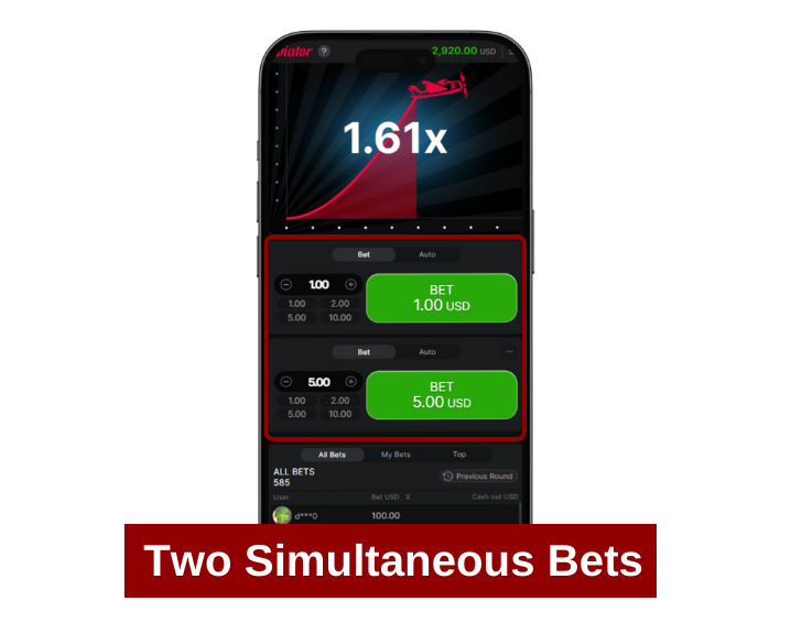 Aviator two Simultaneous Bets